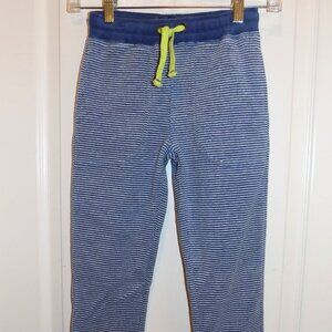 MINI BODEN Boys Girls Blue Striped Terry Cloth Pants 7Y Toweling